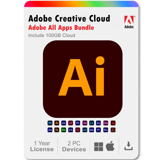 Illustrator 2025 1 Year Subscription All Adobe Creative Cloud Apps Bundle